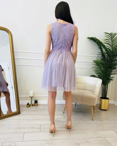 Къса лилава рокля от Lace & Beads – XS